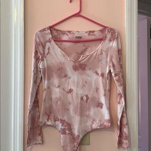Pink Marble Long Sleeve Bodysuit